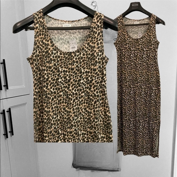 J Crew Leopard Print Bodycon Midi Tank Dress​​ - Picture 4 of 12